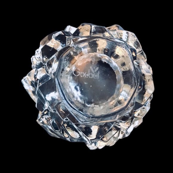 2 Goebel Crystal Meteor Charlottenhutte Votive Candleholders 4” Cubist Glamour - Picture 11 of 14